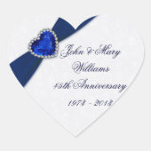 Cœur Sticker pour le 45e anniversaire du Mariage Damask (Devant)