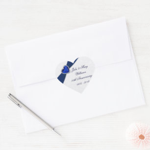 Cœur Sticker pour le 45e anniversaire du Mariage Damask