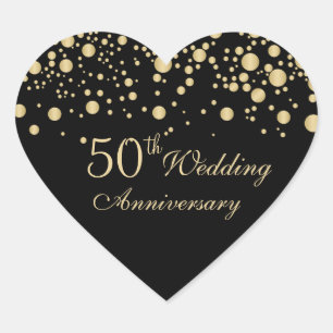 Cœur Sticker pour le 50e anniversaire du Mariage des co