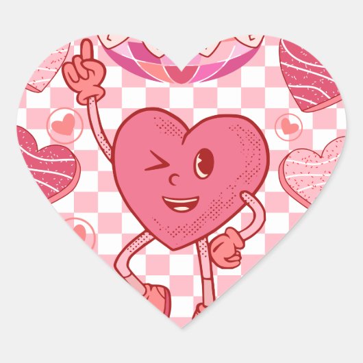 Cœur Sticker pour les valentines douces de danse (Devant)