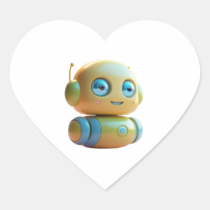 Cœur Sticker pour robot souriant minuscule