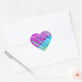 Cœur Sticker pour teint clair violet et Turquoise (Enveloppe)