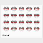 Cœur Sticker préféré Red, Grey et Black Mariage damassé (Feuille)