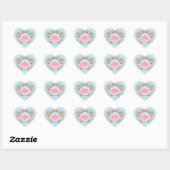 Cœur Sticker Princess Pink tutu Blue Anniversaire (Feuille)