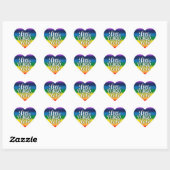 Cœur Sticker Rainbow Love Live Laugh (Feuille)