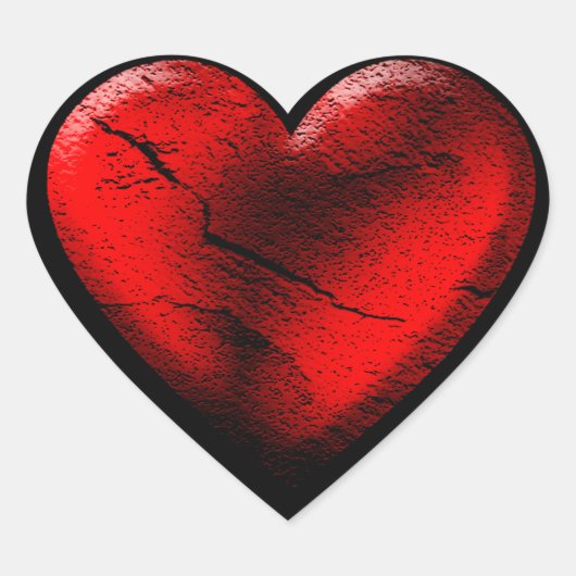 Cœur Sticker Red Goth Heart (Devant)