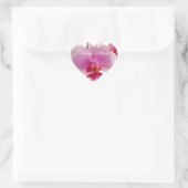 Cœur Sticker rond classique de fleur d'orchidée (Sac)