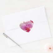 Cœur Sticker rond classique de fleur d'orchidée (Enveloppe)