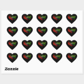 Cœur Sticker rond classique Junetten (Feuille)
