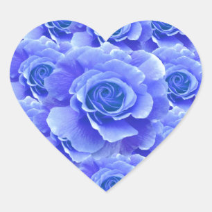 Cœur Sticker Rose bleu