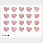 Cœur Sticker rose doux (Feuille)