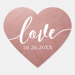 Cœur Sticker rose Gold Heart Shape Favoriser Enveloppe 