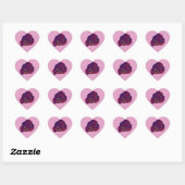 Cœur Sticker Rose rouge (Feuille)