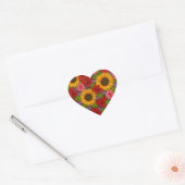 Cœur Sticker Rose tournesol (Enveloppe)