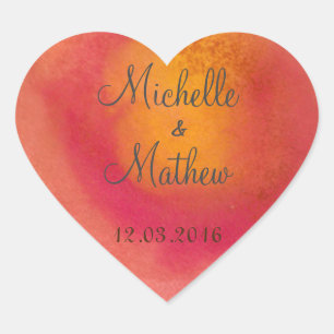 Cœur Sticker rose Watercolor Heart