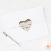 Cœur Sticker Rustic Woodgrain Floral Dentelle de mariag (Enveloppe)