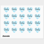 Cœur Sticker Smile Classic Round Sticker (Feuille)