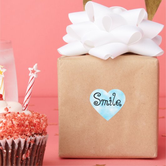 Cœur Sticker Smile Classic Round Sticker (Fête)