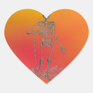 Cœur Sticker squelette