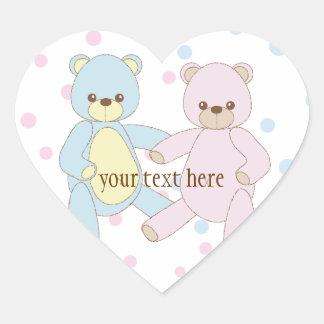 Cœur Sticker Teddy Bear Twins