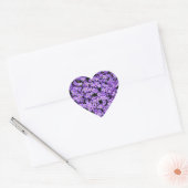 Cœur Sticker Violet Fleurs Sticker Violets Printemps (Enveloppe)