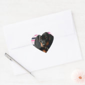 Cœur Sticker Visage Chien Chien Mignonne (Enveloppe)