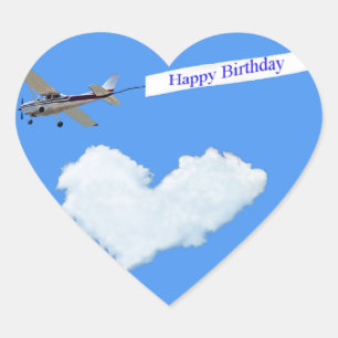 Cœur Sticker volant haut anniversaire