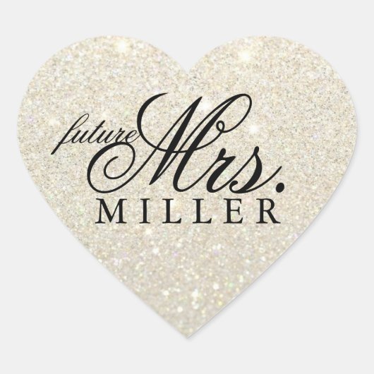 Cœur Sticker - White Gold Heart Fab future Mme. (Devant)
