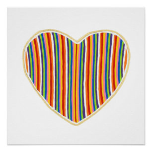 Coeur Stripes Poster parfait