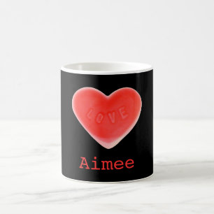 Coeur sucré Noir 'Nom' mug