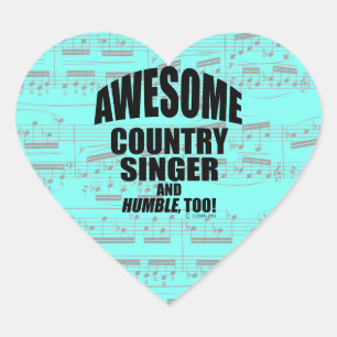 Cœur Super Chanteur de pays Sticker de coeur