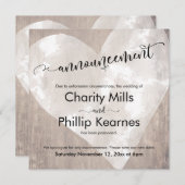 Coeur sur bois Reporté Mariage Faire-part (Devant / Derrière)