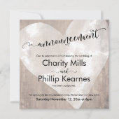 Coeur sur bois Reporté Mariage Faire-part (Devant)