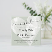 Coeur sur Sage Green Notre mauvaise carte Mariage  (Debout devant)