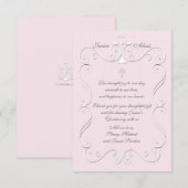 Coeur tendre rose Merci religieux vertical (Devant / Derrière)