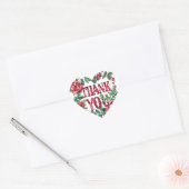 Cœur Thank you. Beautiful roses. Sticker (Enveloppe)