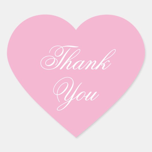 Cœur Thank You Pink Girly Sticker (Devant)