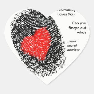 Cœur Thumbody Vous Aime Coeur Forme Doigt Sticker