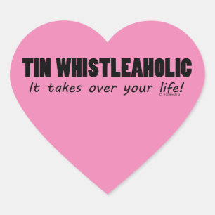 Cœur Tin Whistleaholic Vie Coeur Sticker