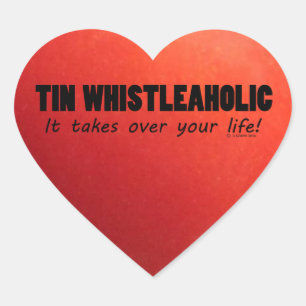 Cœur Tin Whistleaholic Vie Coeur Sticker
