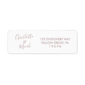 Coeur tiré à la main | Étiquette de Mariage rose (Devant)