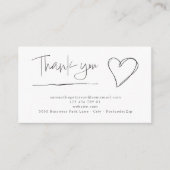 Coeur tiré à la main merci carte de boîtier client (Devant)