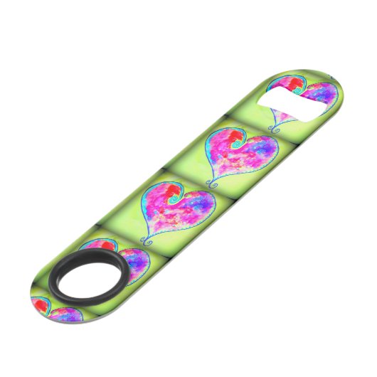 coeur tourbillonnant rose vert (Devant angulaire)