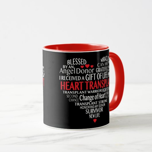 Coeur Transplant Conception originale Mug (Devant droit)
