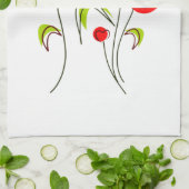 Coeur Tulips Serviette de cuisine (Plié)