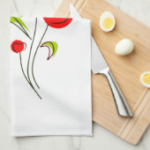 Coeur Tulips Serviette de cuisine (Quart Plié)