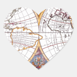 Cœur Une Nouvelle Carte Du Sticker Cardiaque Terraqueux