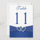 Cœur Uni Royal Bleu et Blanc Numéro de Table (Dos)
