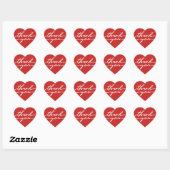 Cœur Valentines Day Red Thank You Sticker (Feuille)