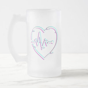 Coeur Vérifier Gelé Verre Mug